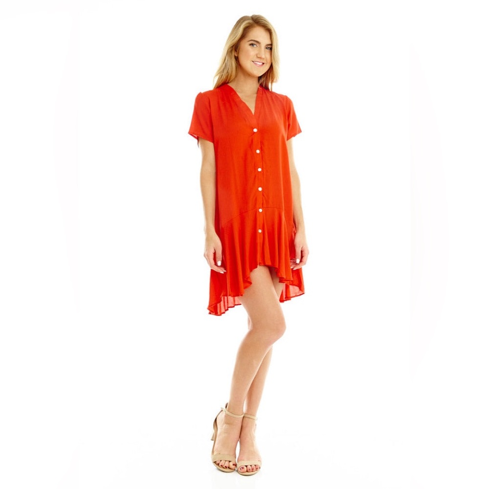 Orange Red High Lo Dress